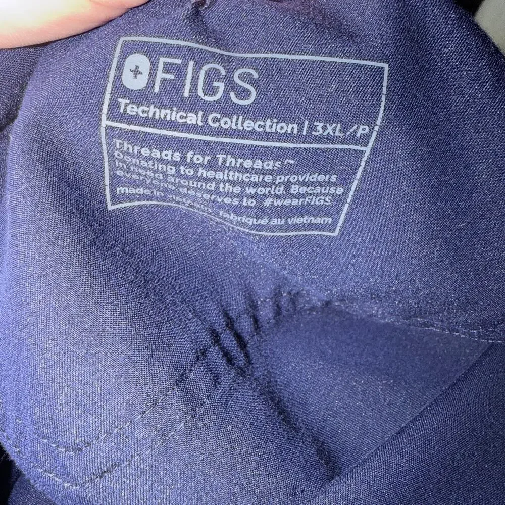 Figs Men's HW Livingston Scrub Pants Navy Blue Size 3XL Uniform Scrubs